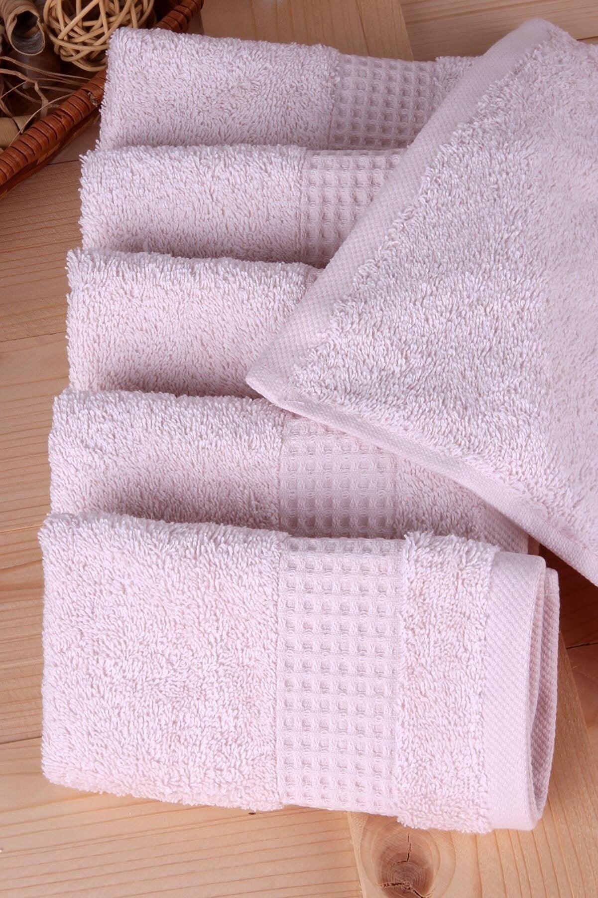 6 Piece 100% Cotton Washcloth Towel Set (Pink) - sinnohome 