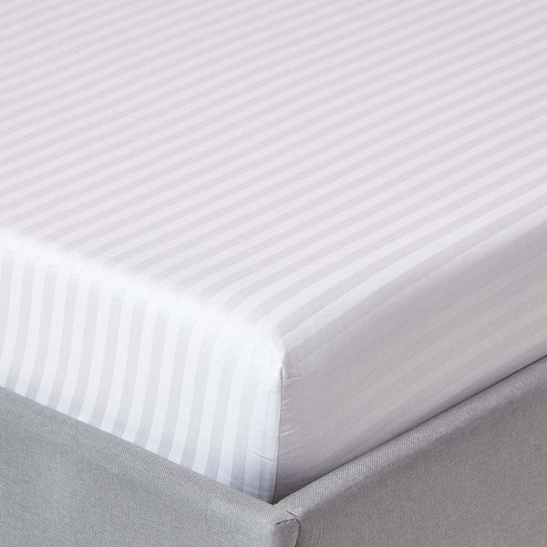 Fitted sheet set 300TC cotton satin stripe