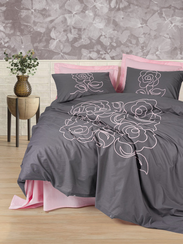 Embroidered  Double Duvet Cover Set Primula
