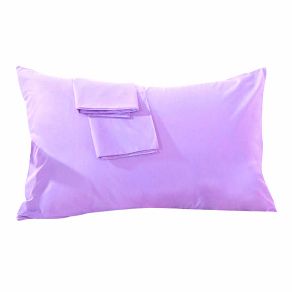 100% Double Brushed Cotton Flannel Pillowcase, Standard Set of 2, Purple