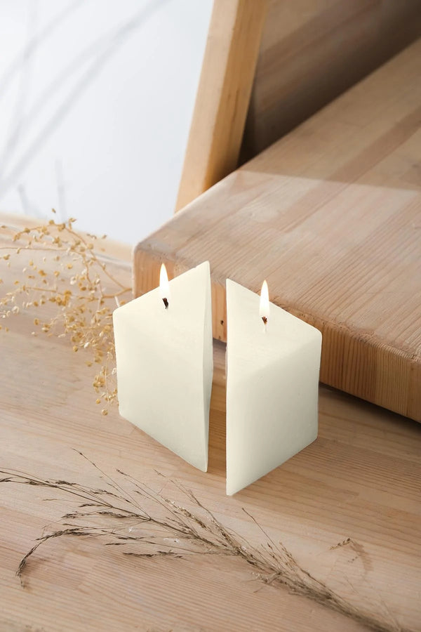 Hand Cast Triangle/Square Candle