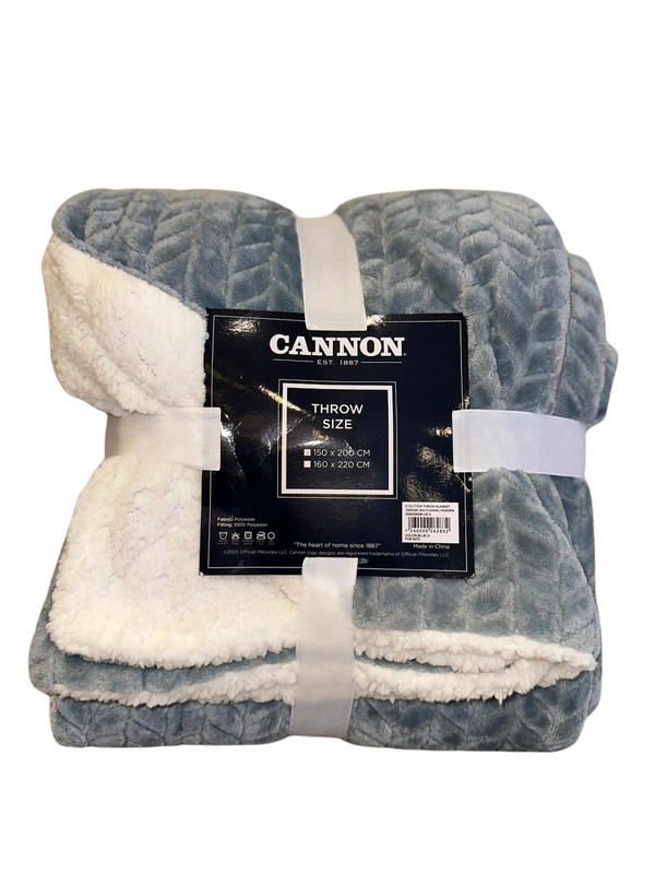 Cannon knitted blanket with sherpa back Mint Green