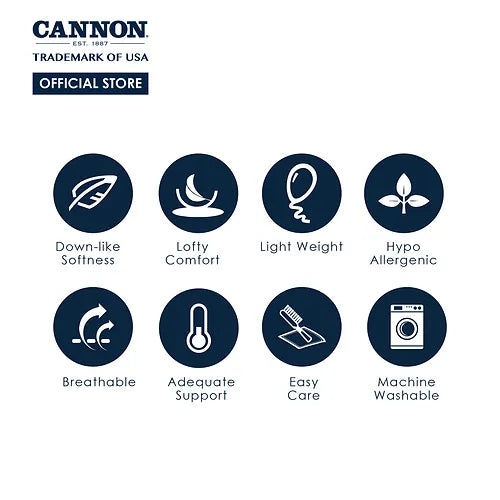 CANNON Comfort Indulgence Microfibre Quilt Outer 100% cotton  Navy Border