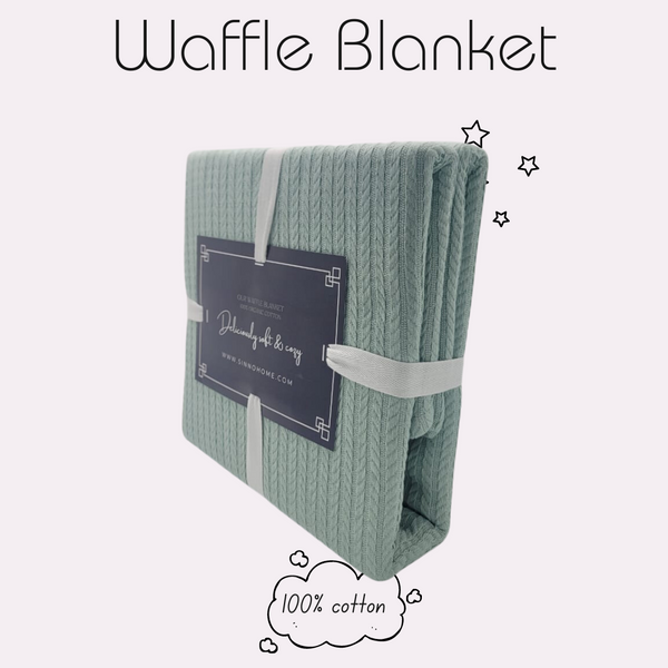 waffle Summer blanket | queen light green