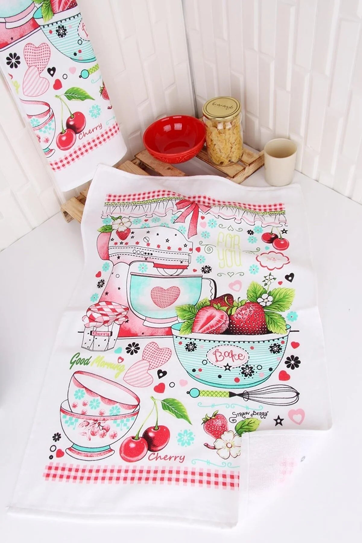 2 Pieces 100% Cotton 50x70 Printed Kitchen Drying Towels