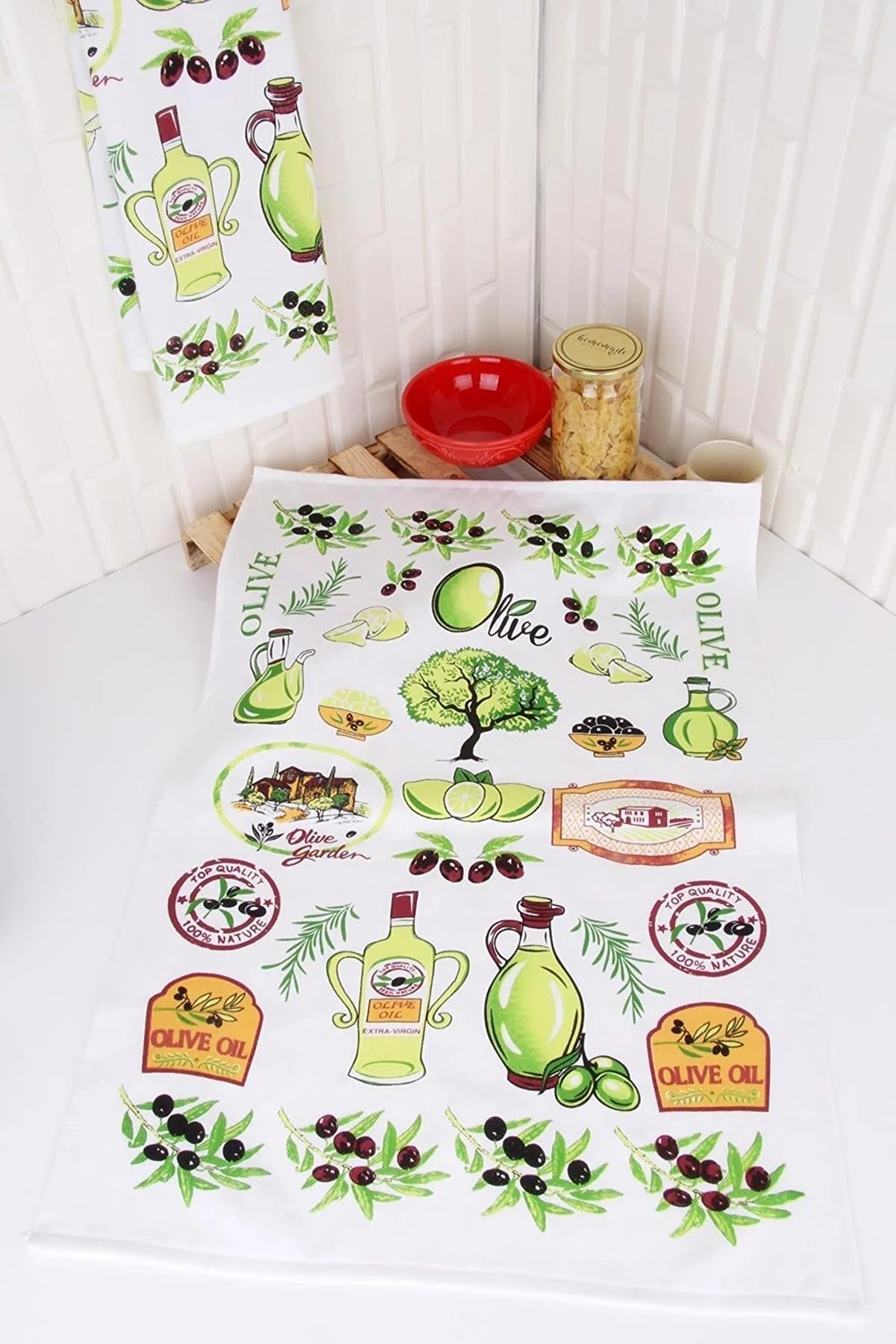 100% Cotton 2 Pack 50x70 Printed Kitchen Drying Towels