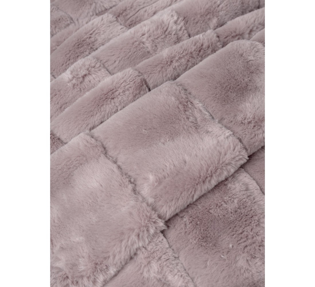 Trim Double Fur Blanket Duvet Cover Set Suave Pudra