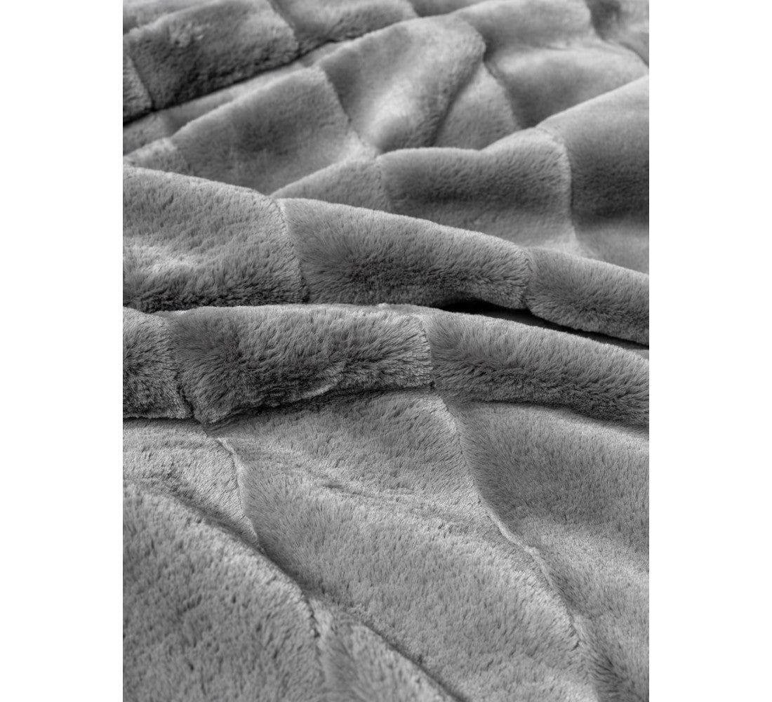 Trim Double Fur Blanket Duvet Cover Set Suave