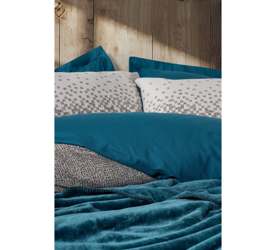 Oyster Blanketed Double Duvet Cover Set