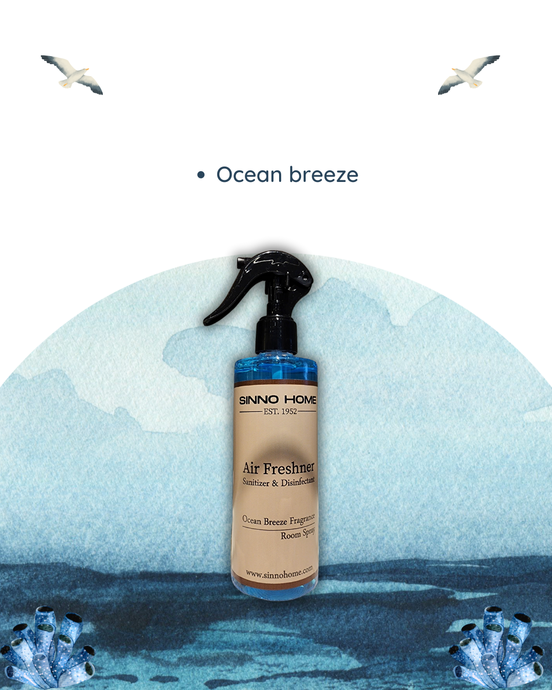 Blooming OCEAN Breeze Fresh Aerosol Linen Spray Bottle
