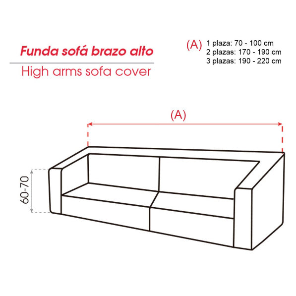 High arm sofa cover MILAN by Belmarti