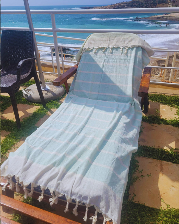 Peshtemel Beach towel backside towel fabric green