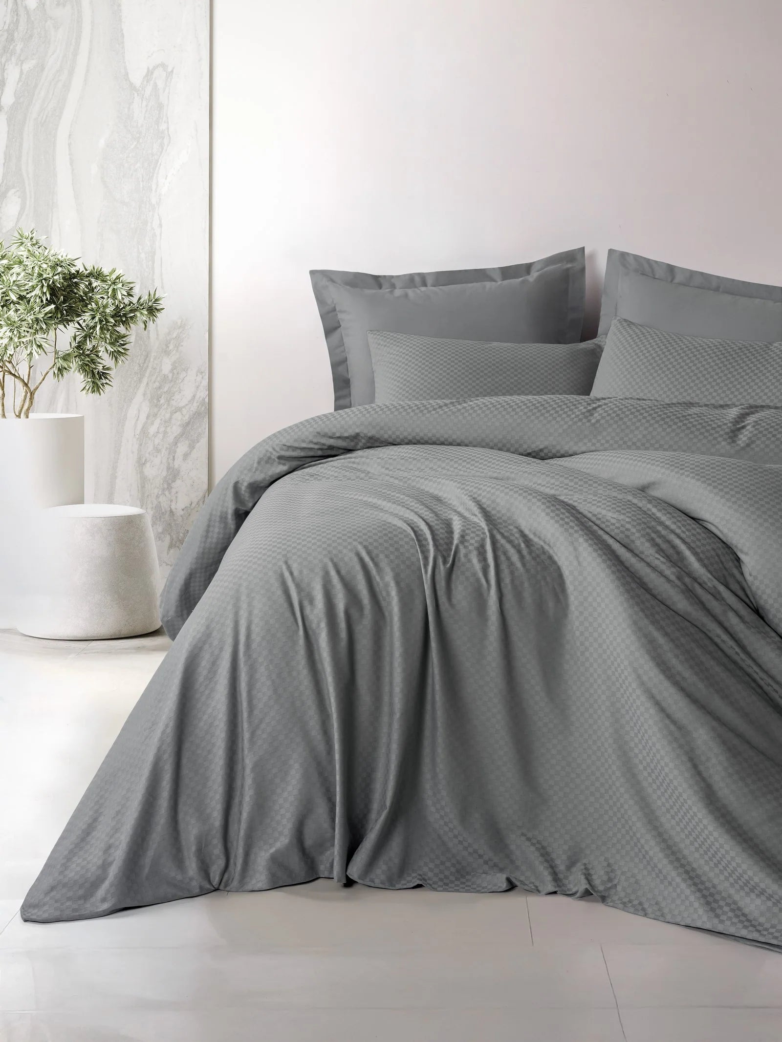 double size Duvet Cover Set PLAIN grey