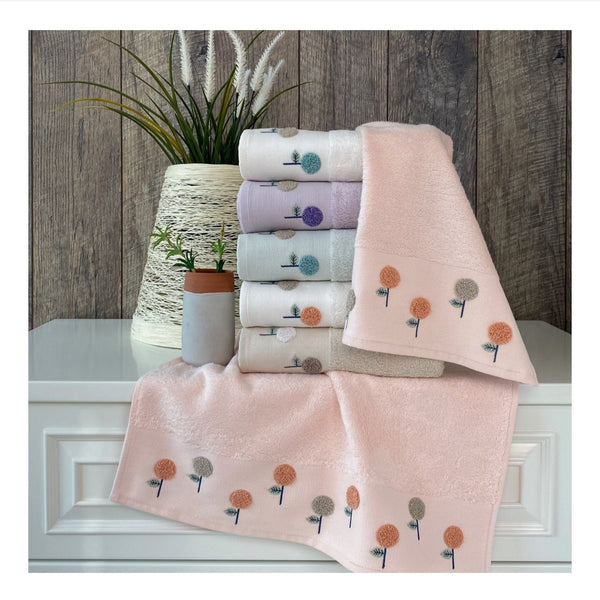 3 pcs Embroidered Bamboo Guest Hand Towel