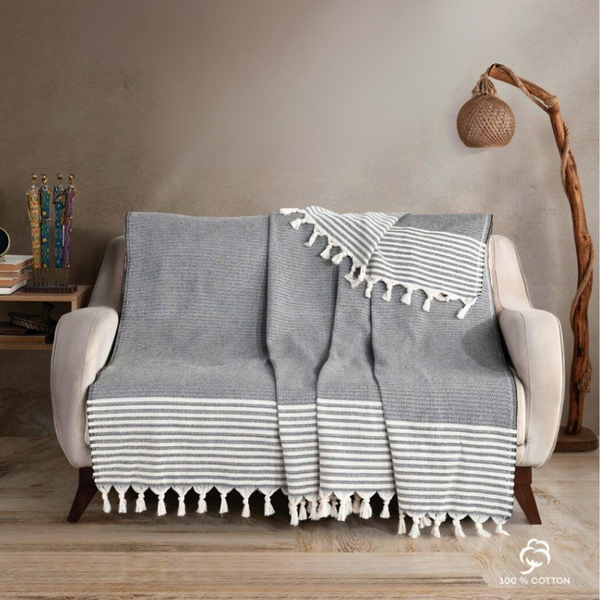 Sofa Bed Cover Special Non-Slip Design Multi-Purpose Cover striped Gray