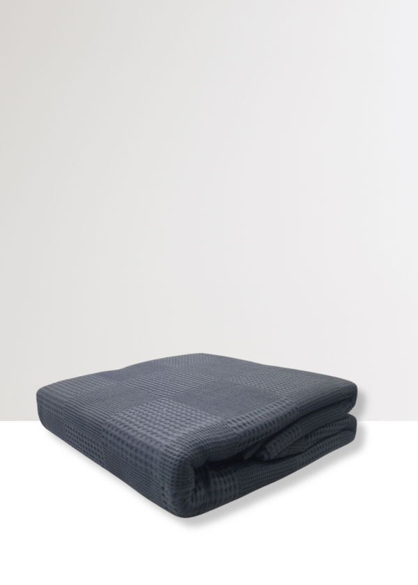 waffle Summer blanket | single Dark Grey
