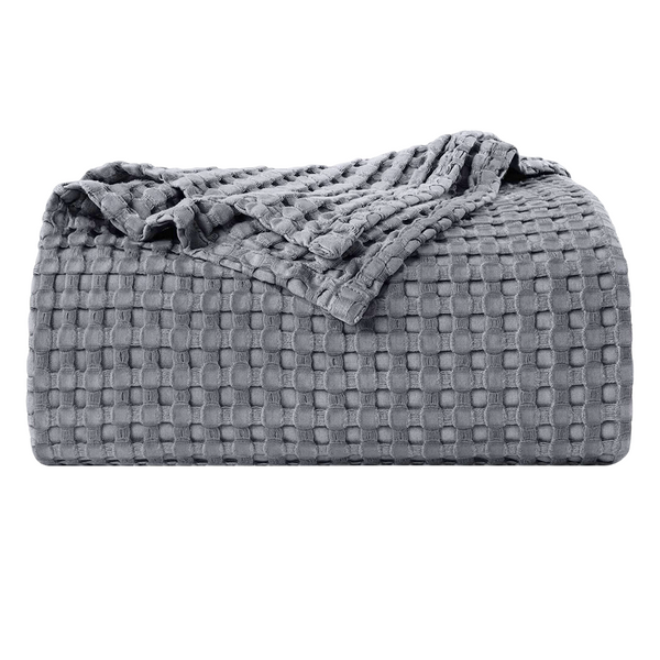 waffle Summer blanket | KING Dark Gray