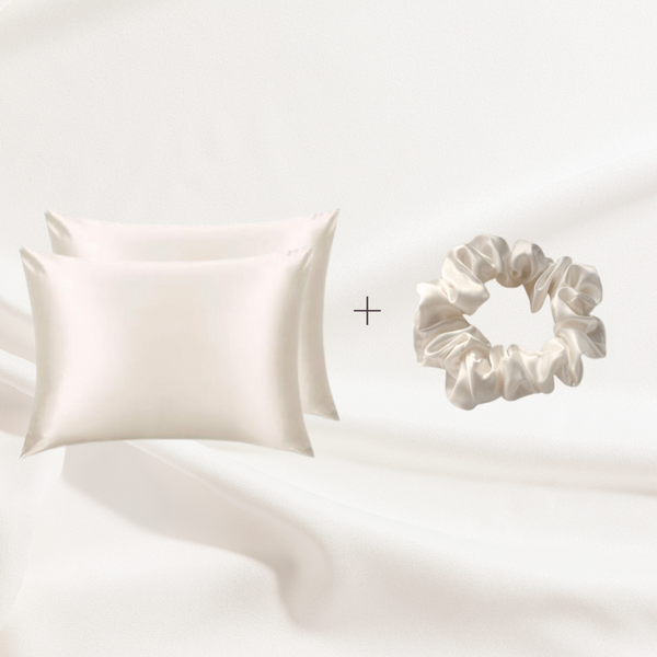 2 Silk Pillowcase + elastic band BUNDLE