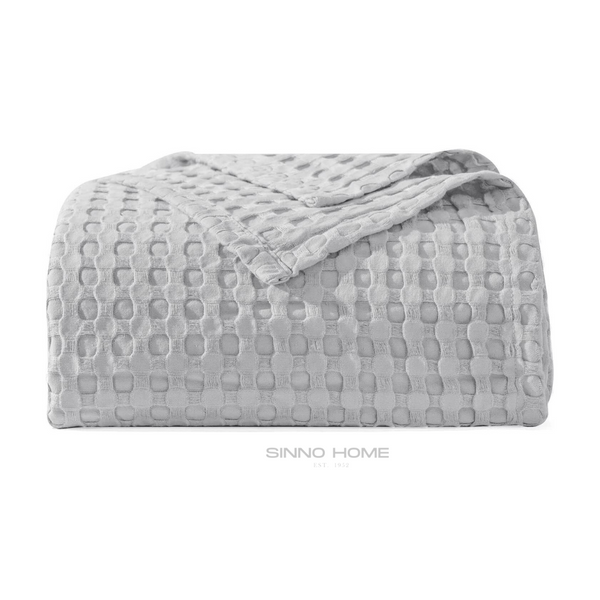 waffle Summer blanket | single Light Gray