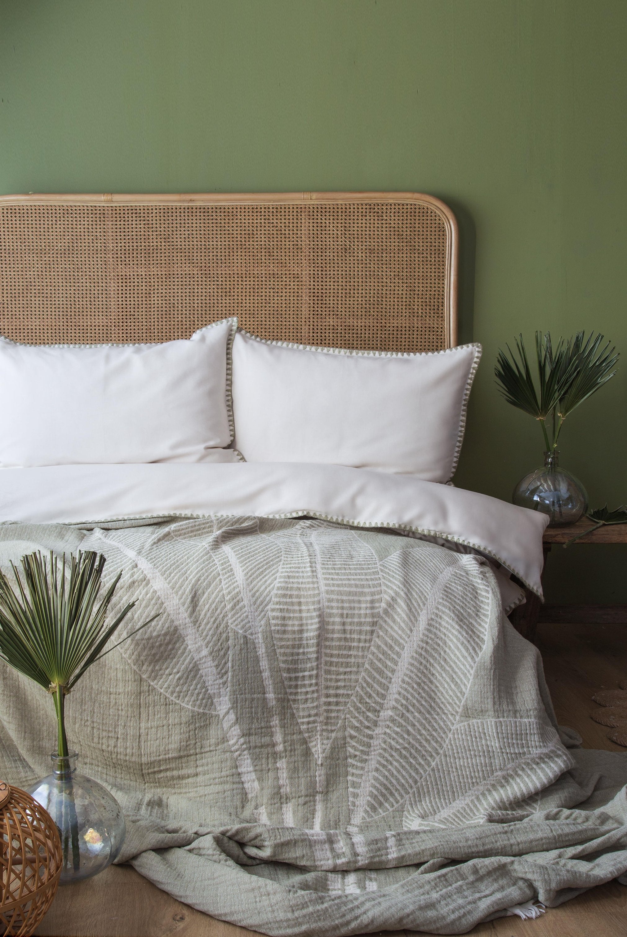 DOUBLE MUSLIN BEDSCAPE DUVET COVER SET JUNE ISLAND - PIQUE SET