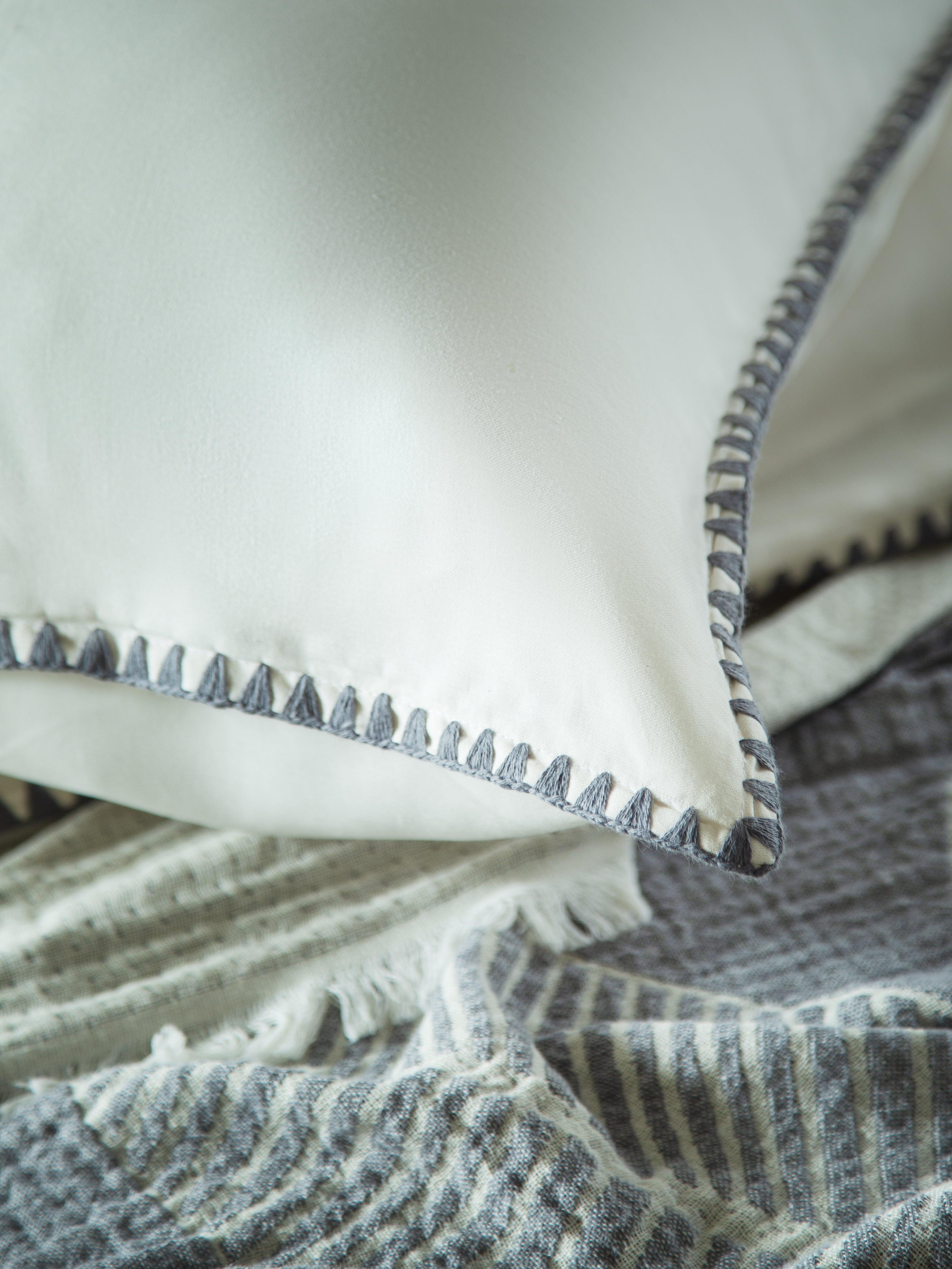 DOUBLE MUSLIN BEDSCAPE DUVET COVER SET JUNE GREY - PIQUE SET