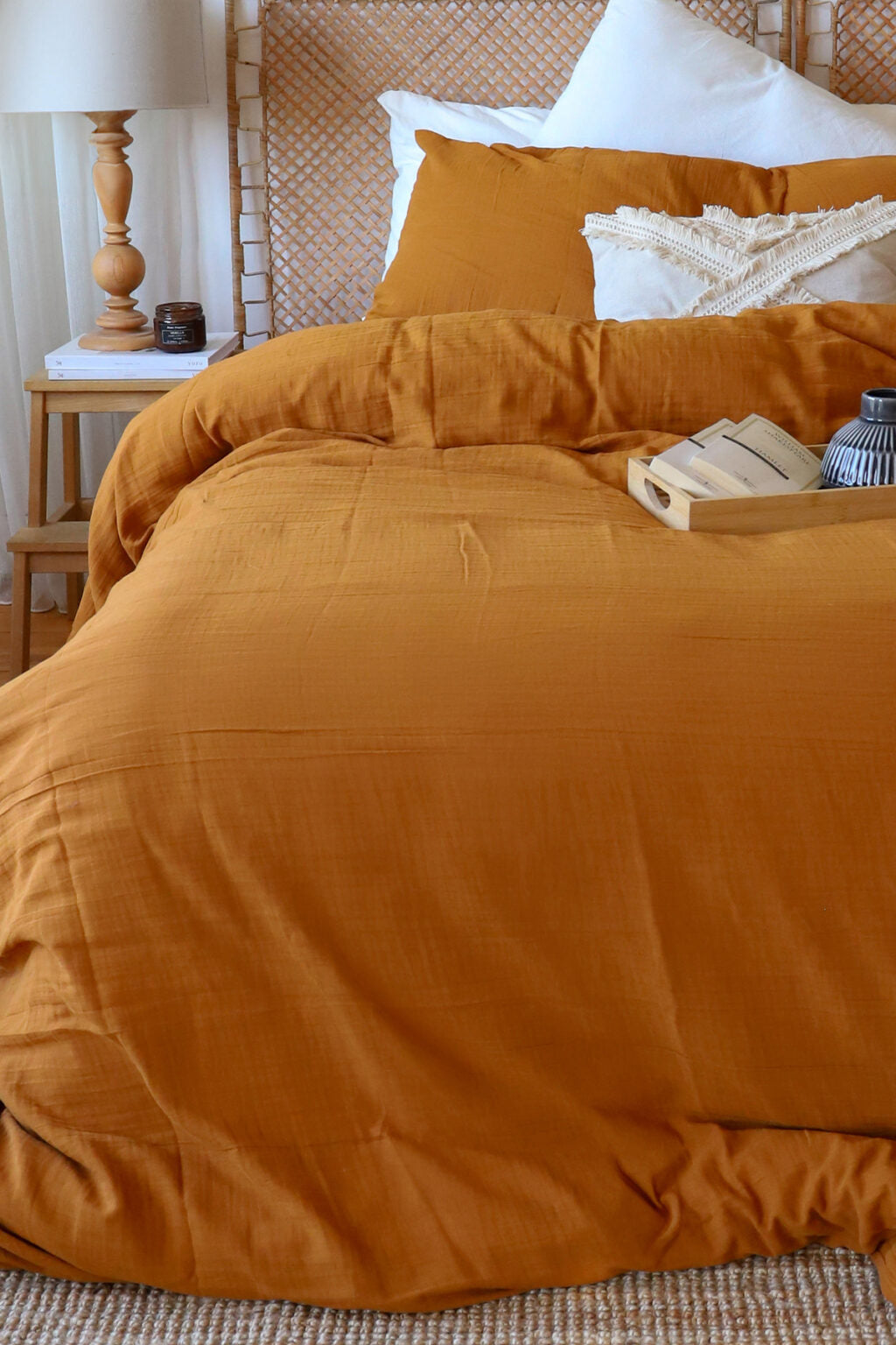 Muslin KING Duvet Cover Set Caramel