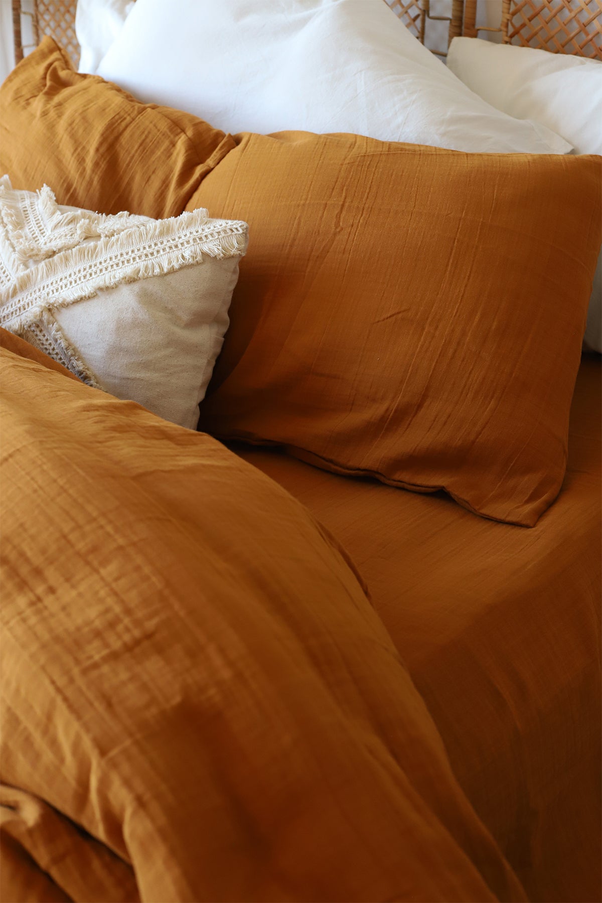 Muslin KING Duvet Cover Set Caramel