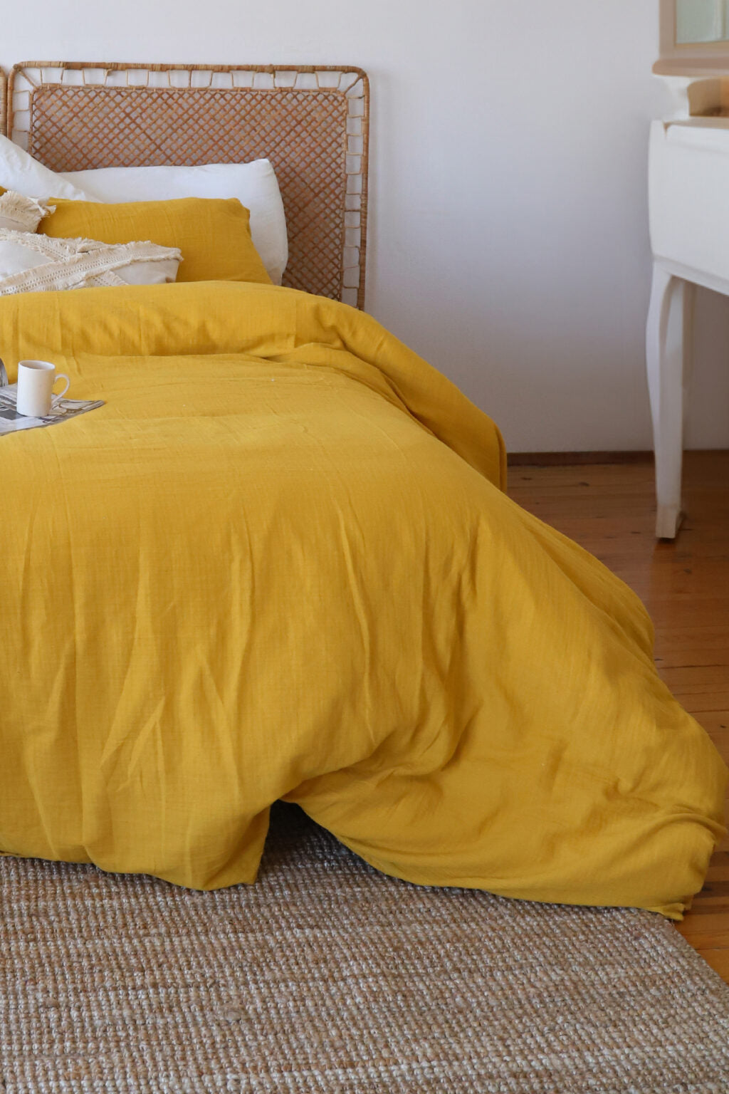 Muslin KING Duvet Cover Set mustard