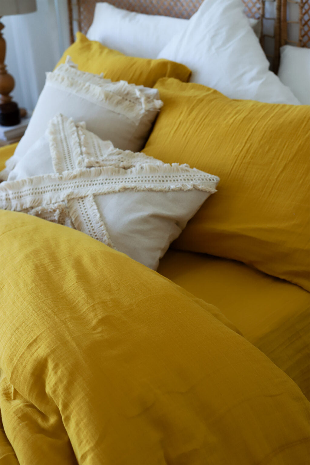 Muslin KING Duvet Cover Set mustard