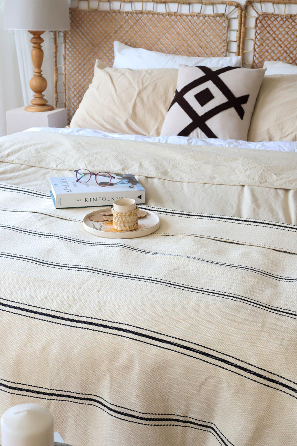 Peshtemal Yarn Dye Bedspread Double Striped Trio