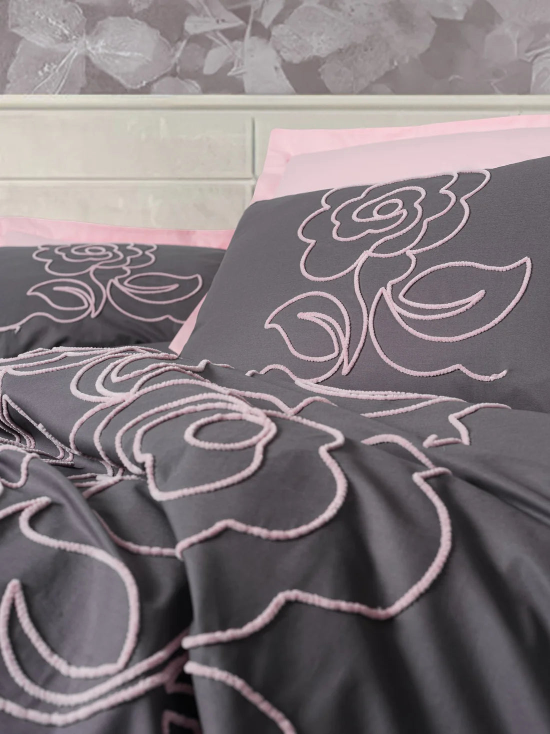 Embroidered  Double Duvet Cover Set Primula