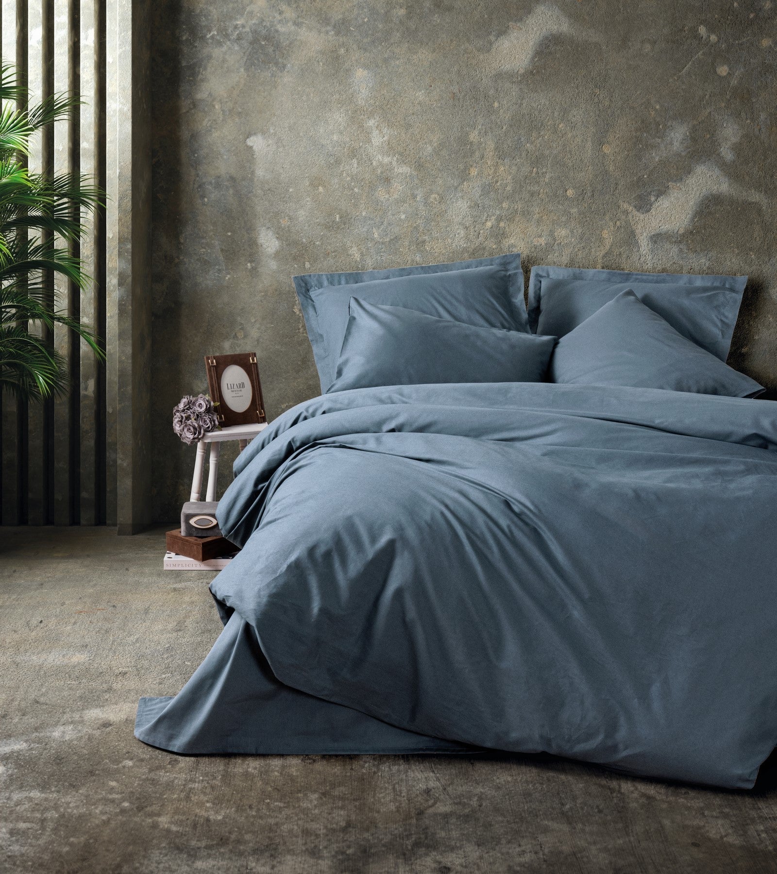 Plain Double Duvet Cover Set Anthracite