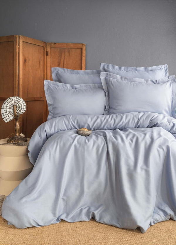 king Ellie Blue Bamboo Duvet Cover Set