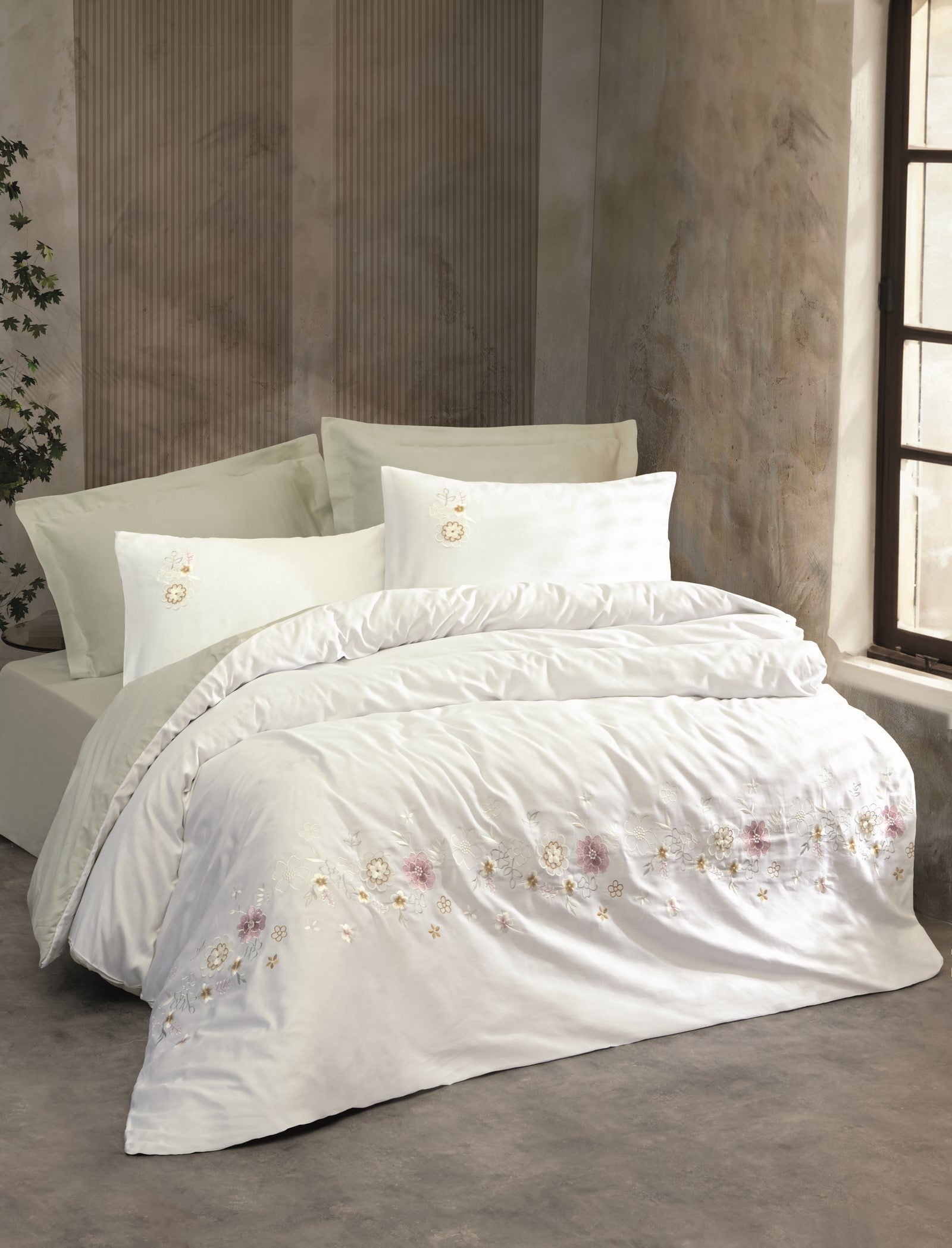 3D Embroidered  Double Duvet Cover Set JENIKA