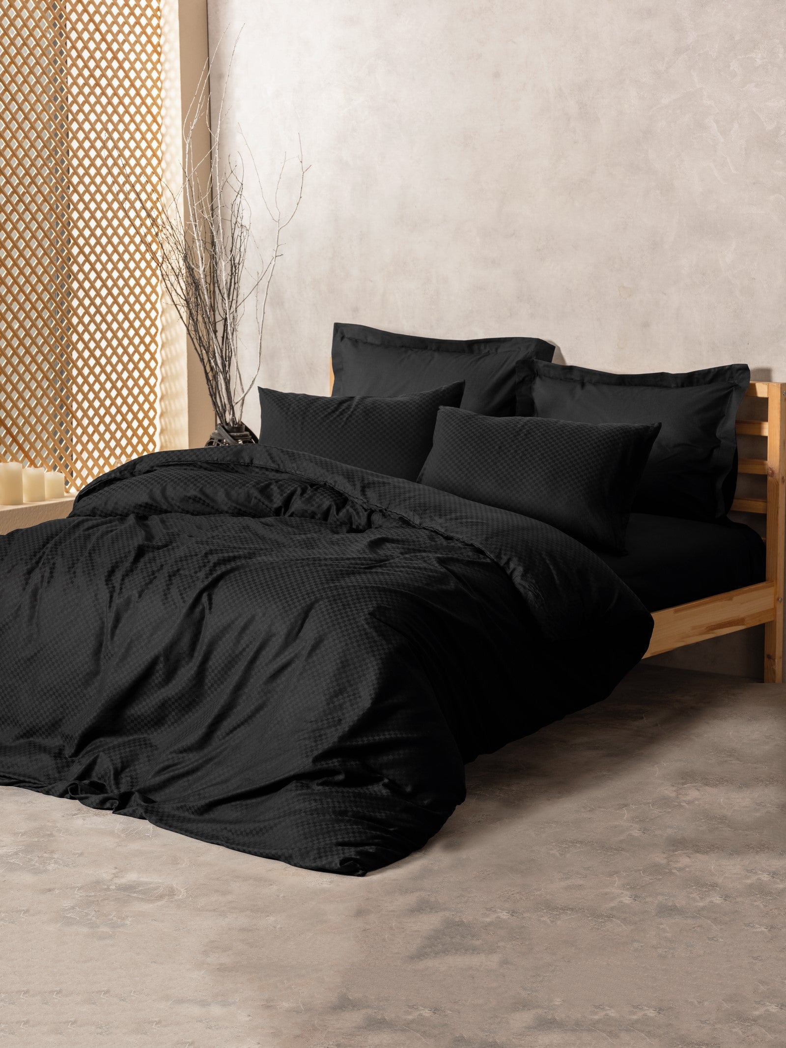 Double size Duvet Cover Set PLAIN BLACK