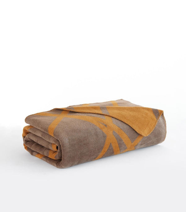 Modernist Single Cotton Blanket Mustard
