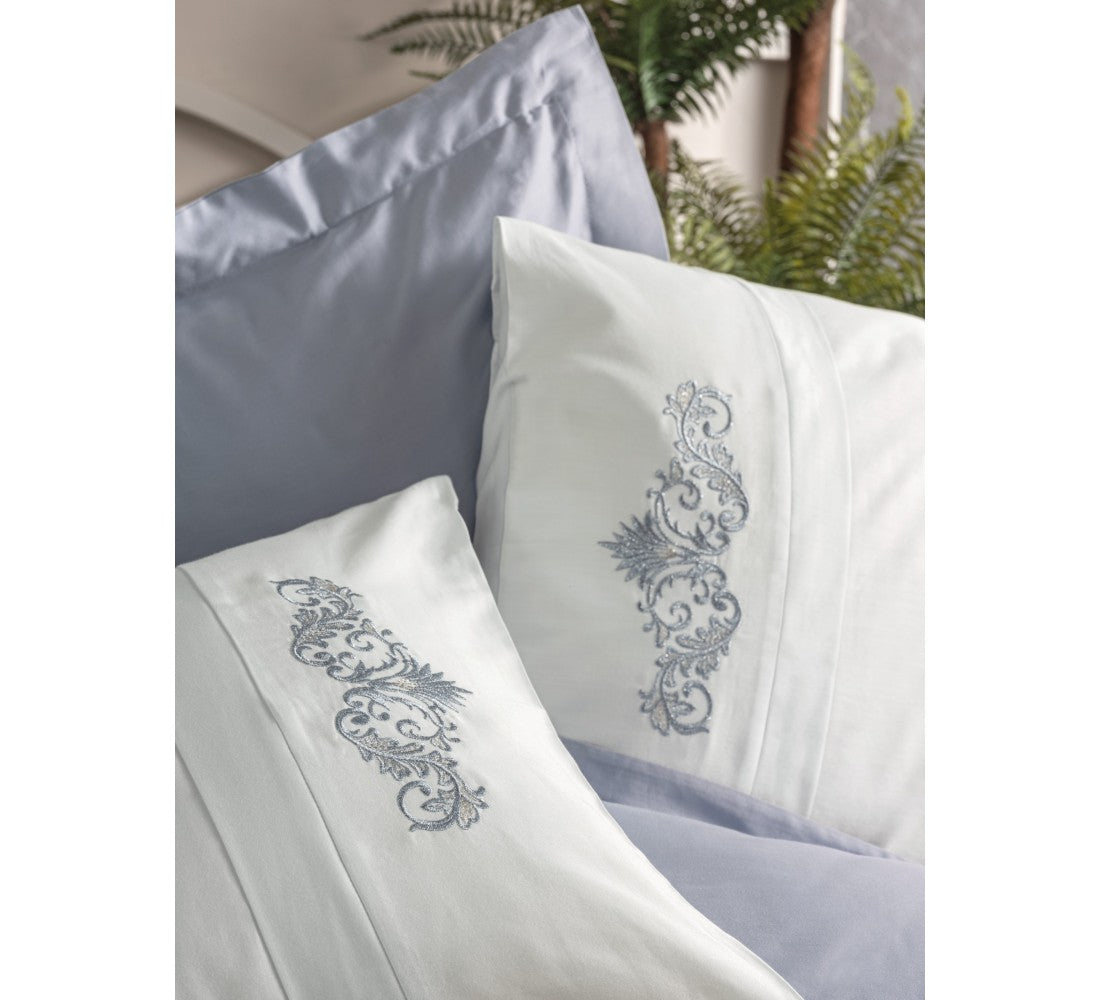 Embroidered Satin Double Duvet Cover Set Biana