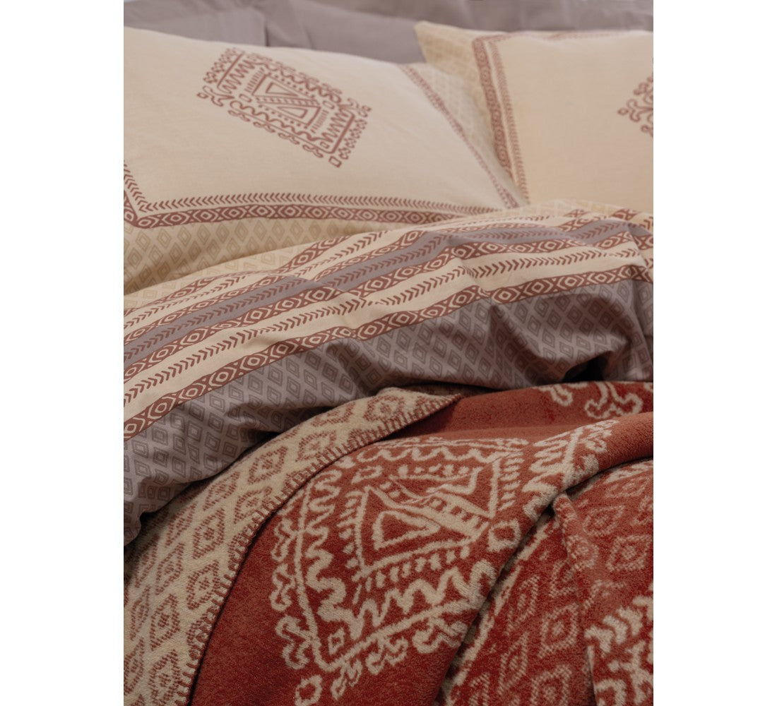 Double size Double Face Winter Blanket Full  Set Hardy  Brown