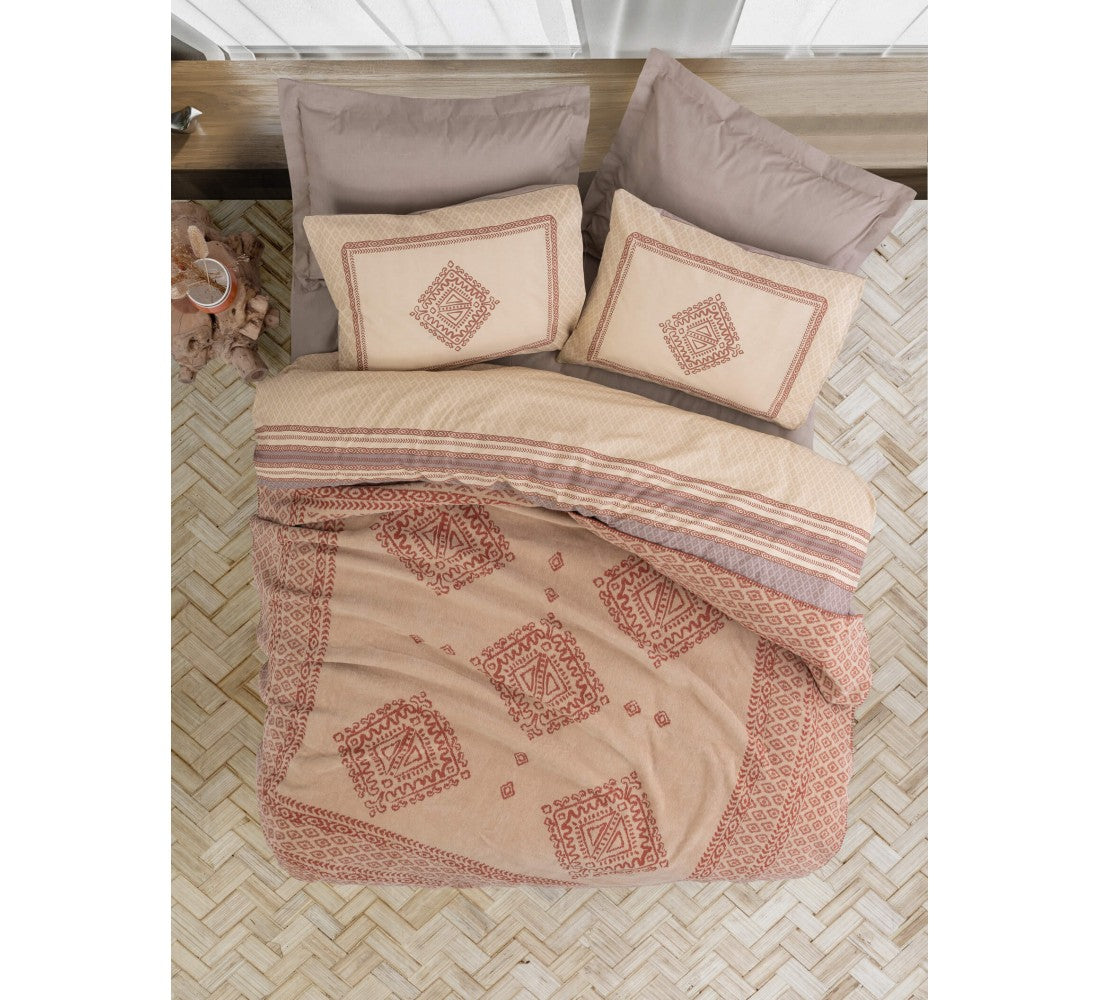 Single Bed Double Face  Winter Blanket Full  Set Hardy Brown