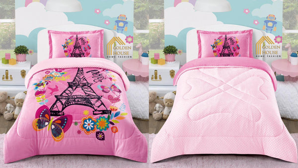 Kids  Sherpa Comforter Set Bed Blanket Set with Pillowsham