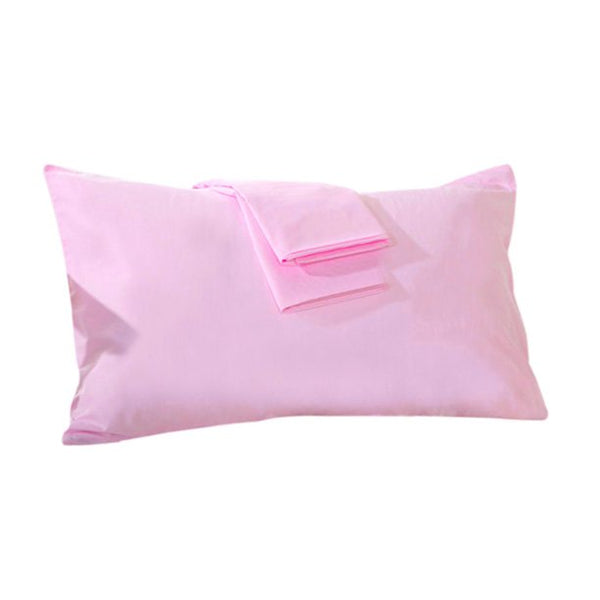 100% Double Brushed Cotton Flannel Pillowcase, Standard Set of 2, Pink