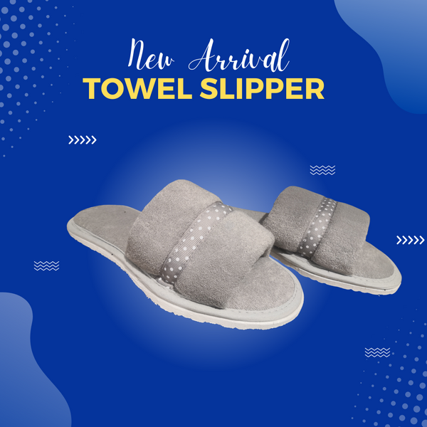 Towel Terry Open Toe Slippers