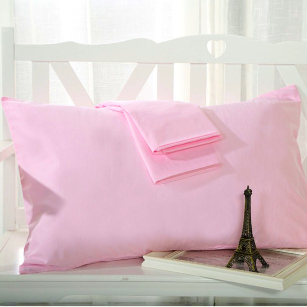 100% Double Brushed Cotton Flannel Pillowcase, Standard Set of 2, Pink