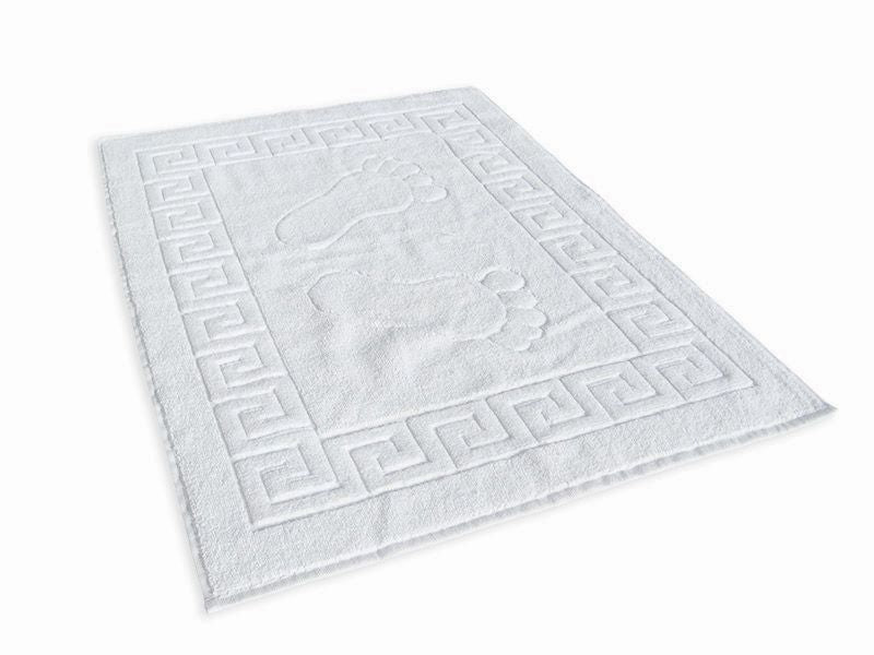 White Footprint Bath Mat Towel