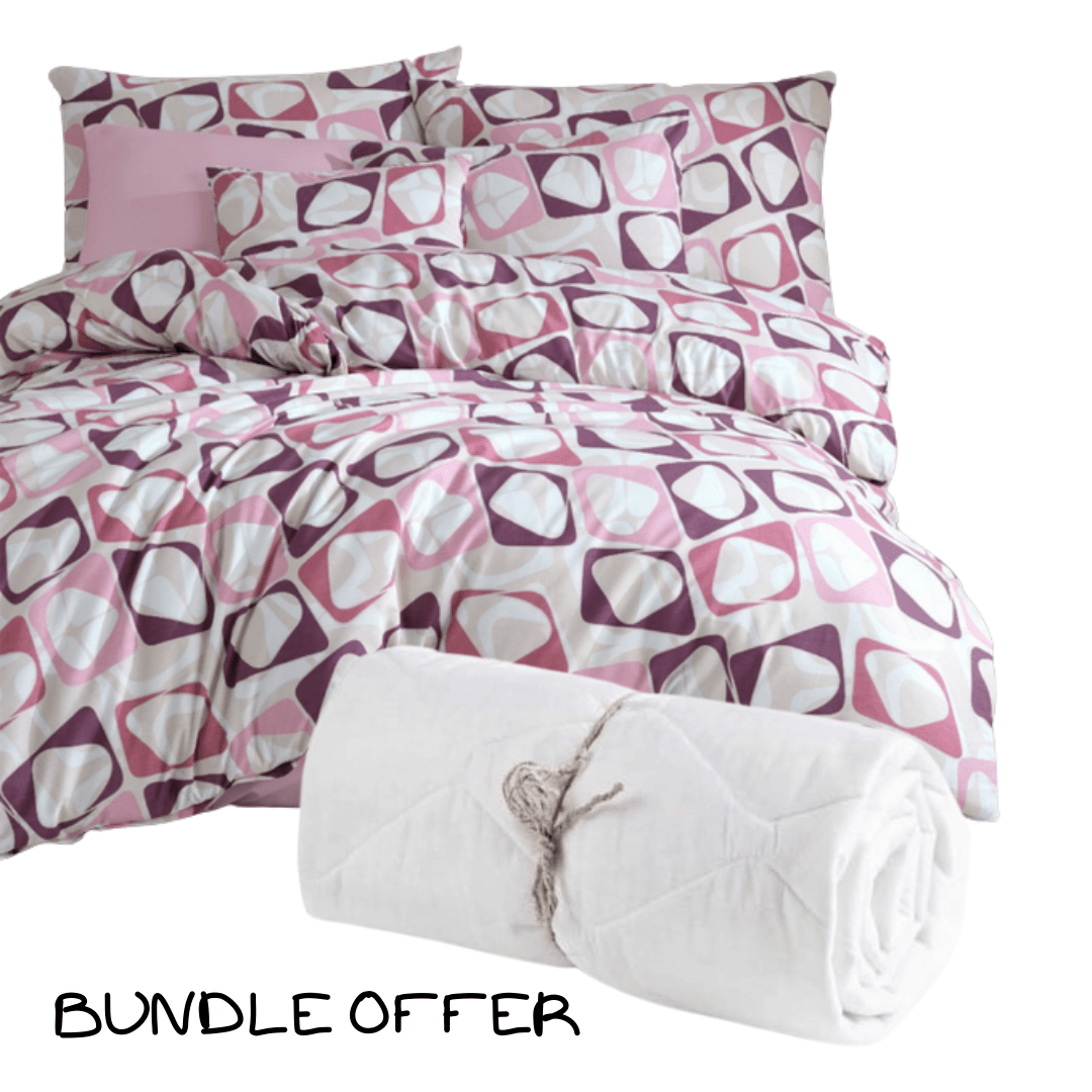 Bundle Offer Double Size 100% cotton Duvet Cover Set + Quilt - sinnohome 