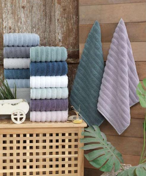 4 Pcs Set Face OR Hand Towel Bamboo Cotton SOFIA (green) - sinnohome 