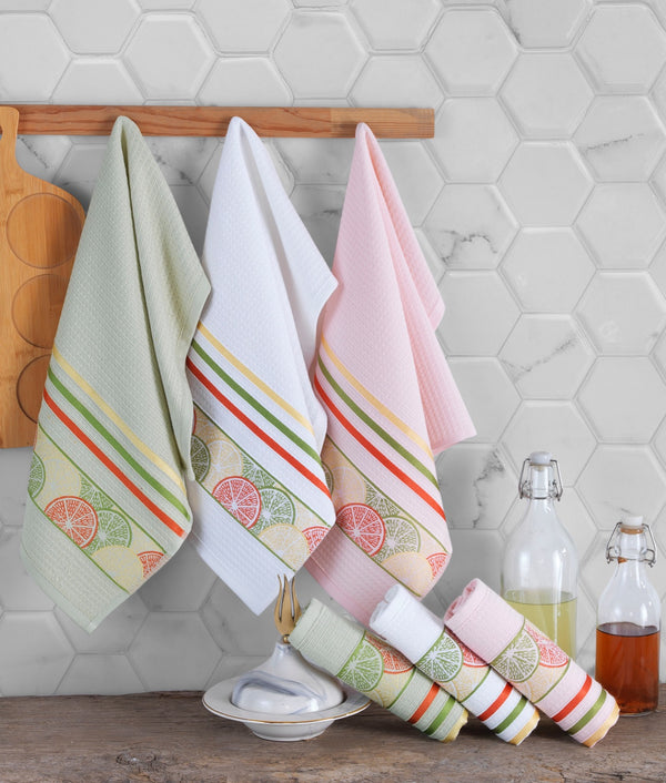6 pcs set of kitchen towels pure cotton fabric