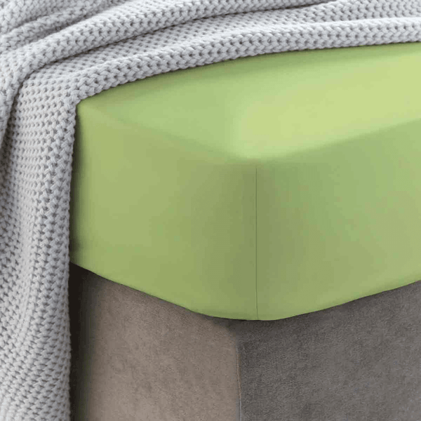 Double size Fitted Sheet set, 100% Cotton LIGHT GREEN - sinnohome 