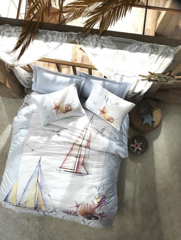 single size bed duvet cover set 100% cotton YACHT - sinnohome 