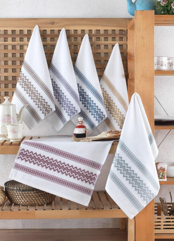 6 pcs set of kitchen towels pure cotton fabric - sinnohome 